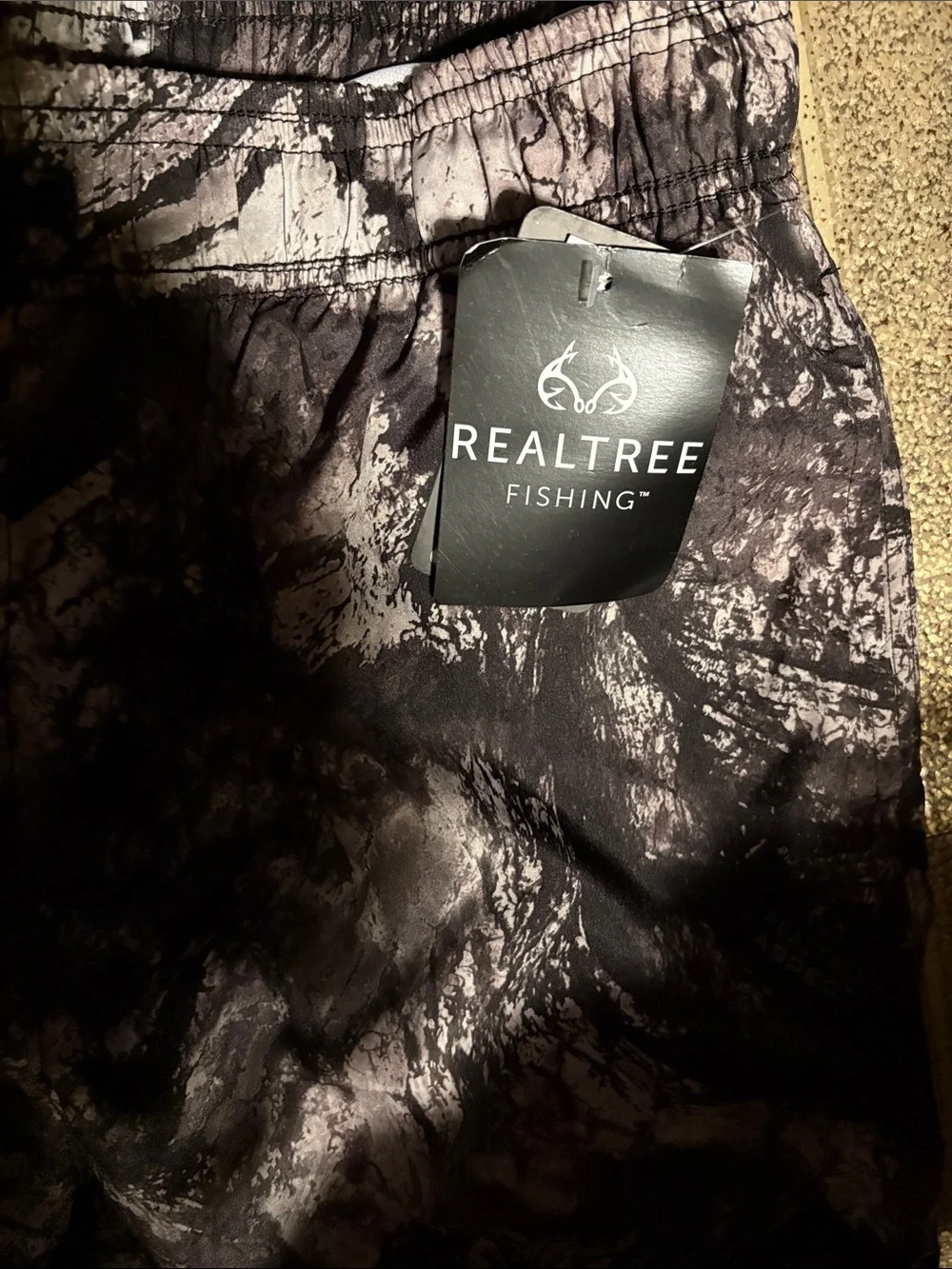 Realtree Men's Camouflage Swim Trunks - Black Gray